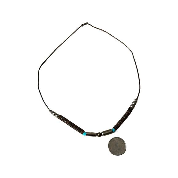 Vintage Turquoise and Shell Necklace, Vintage 1980s Necklace - Picture 5 of 5